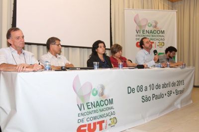 Salvador, Jordão Pacheco (TVT), Adriana Magalhães (Secom CUT-SP), Flávia, Rovai e Vianna