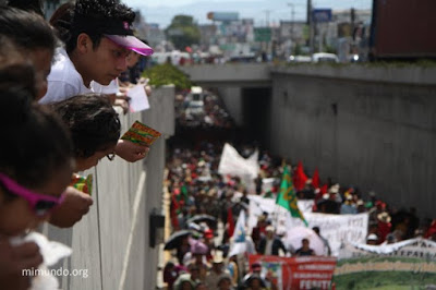 Llegada de Marcha Indígena y Campesina a la capital, 27 de marzo de 2012