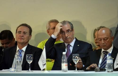 Foto: José Cruz / Agência Brasil eduardo cunha   renan calheiros encontro pmdb