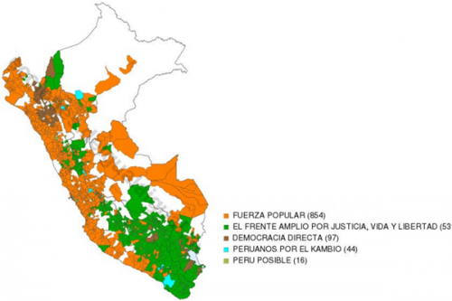 Nuevo mapa electoral del Perú. Fuente: Francisco Rodríguez mapa peru