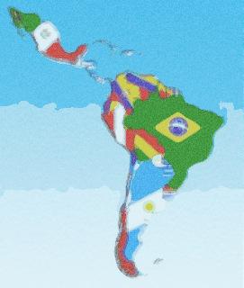 Mapa banderas al mapa america latina banderas